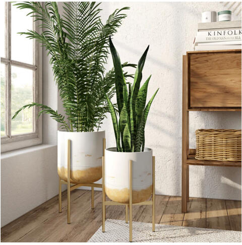 Gold planter set with stands