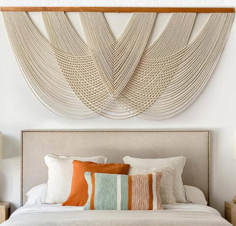 Soft cotton weave for a cozy, boho touch that warms up any space.